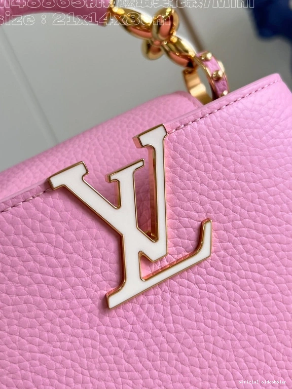 Official oldcobbler VUITTON CAPUCINES LOUIS MINI-21*14*8CM 0813